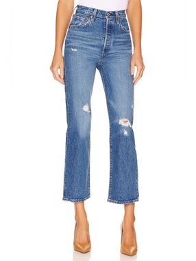 Levi’s Ribcage Straight Ankle Jeans Jive Tribe Women's Size 26 Festival Casual